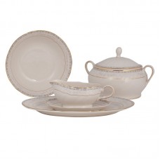 Shinepukur Ceramics USA, Inc. Spring Valley Ivory China Special Serving 5 Piece Dinnerware Set SHPK1118